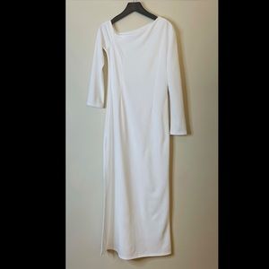 Fabulous Long White Dress w Slit Sz L